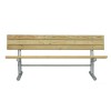 6 Ft. Wooden Bench With Back - Galvanized Tube - Portable