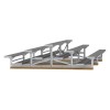 7.5 ft. Back-To-Back 3 Row Aluminum Bleacher without Guardrails and Double Footboards - 185 lbs.