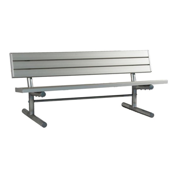 8 Ft. Aluminum Park Bench With Back - Galvanized Frame - Portable
