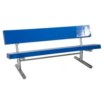 8 Ft. Fiberglass Bench With Back - Welded Frame - Portable