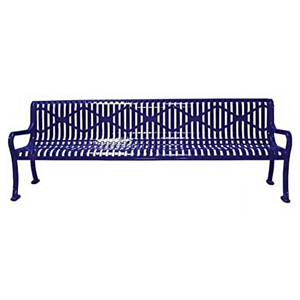 8 ft. Rolled Formed Diamond Contour Bench - Plastic Coated Cast Iron