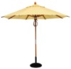 9 Ft. Wood Market Umbrella - Marine Grade Fabric