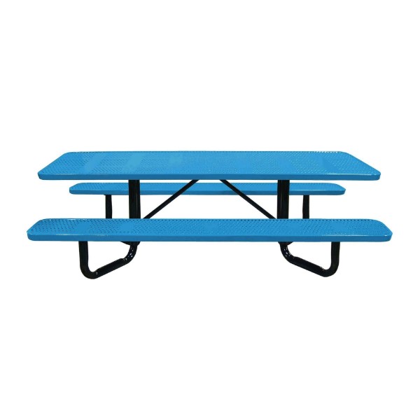 ADA Compliant 8 Ft. Perforated Y-Base Picnic Table - Portable Or Surface Mt 