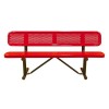 Bench with Back 4 foot Plastic Coated Perforated Steel