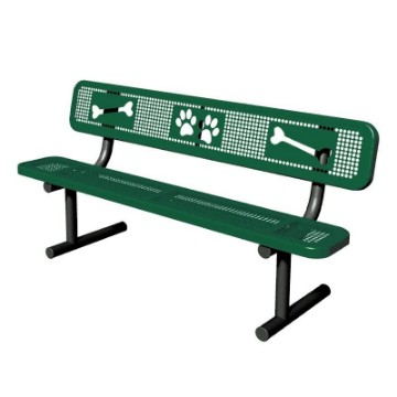 Dog Park Bone Themed Bench | Angled