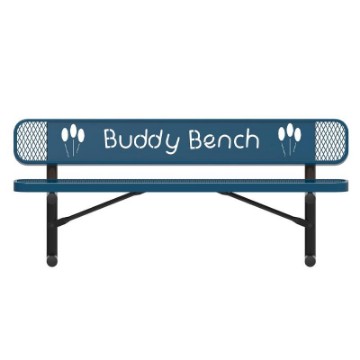 ELITE Series 4 Foot Rectangular Thermoplastic Buddy Bench With Back