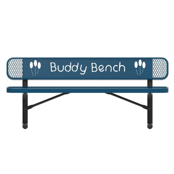 ELITE Series 4 Foot Rectangular Thermoplastic Buddy Bench With Back