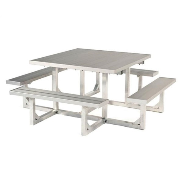 Square All Aluminum Picnic Table - Quick Ship - Portable