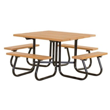 Square Picnic Table - Recycled Plastic - Portable