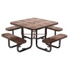 Square Thermoplastic Picnic Table - Perforated Style