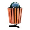 22 Gallon Slatted Wooden Trash Can