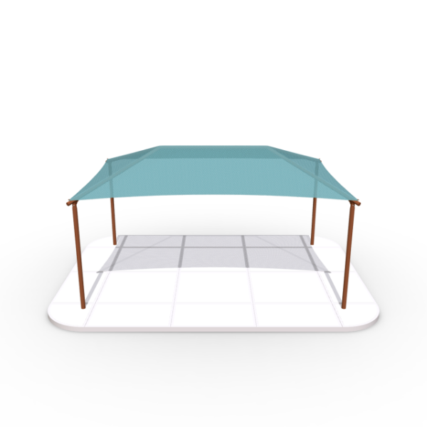 Rectangular Hip End Playground Shade Structure
