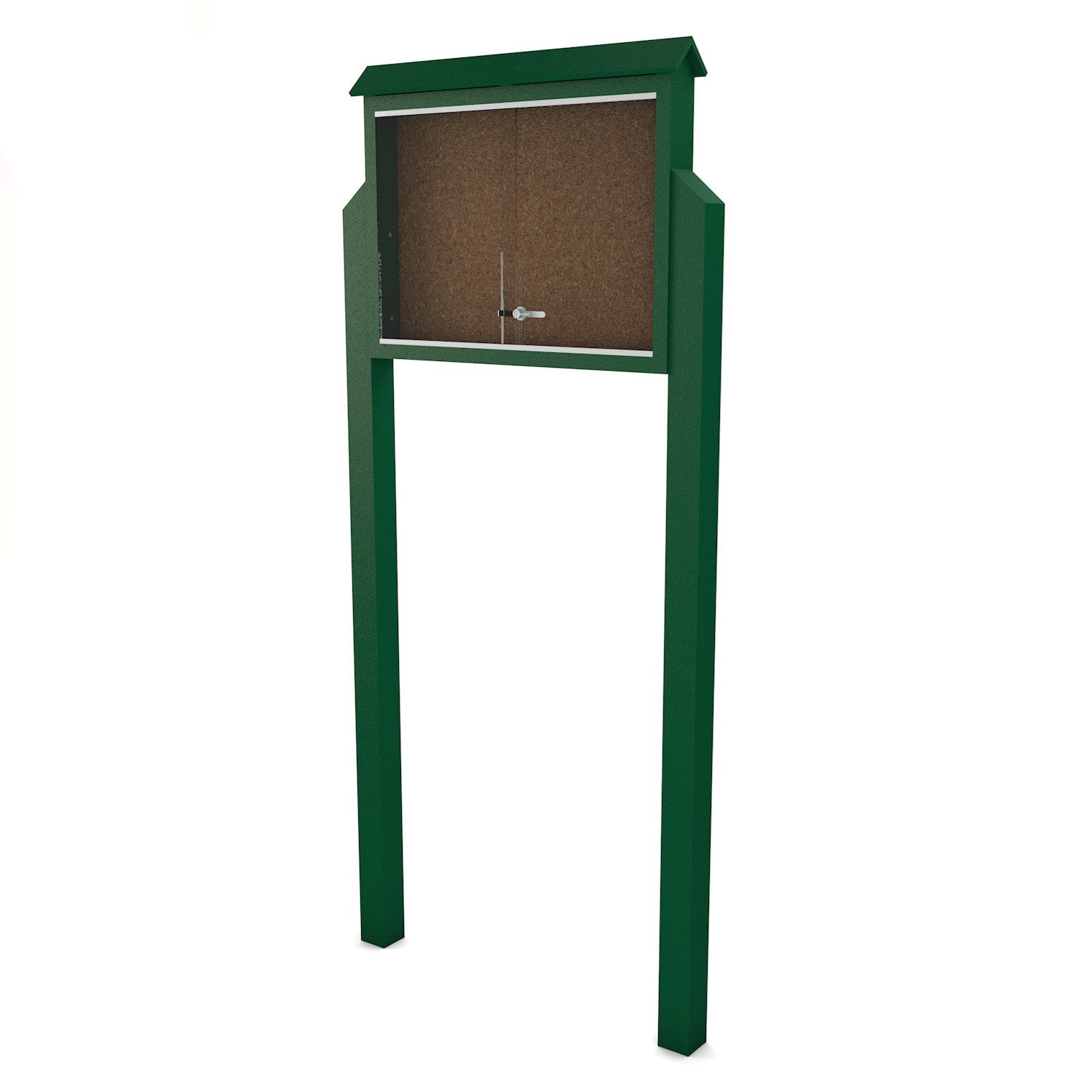 Medium Single Sided Message Center With Inground Post Mount - Recycled ...