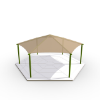 Hexagonal Hip End Playground Shade Structure	