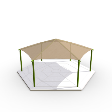 Hexagonal Hip End Playground Shade Structure	