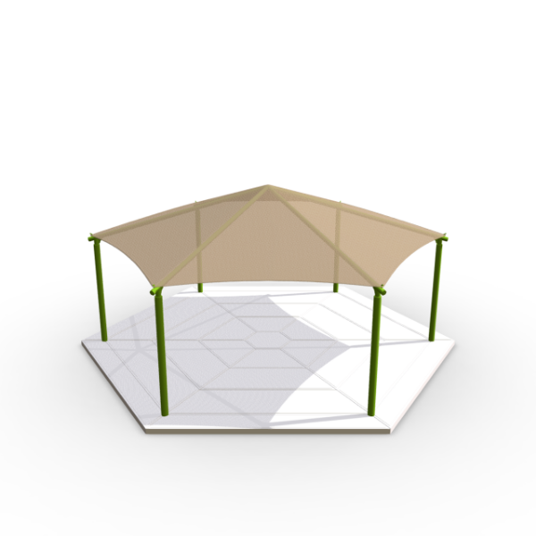 Hexagonal Hip End Playground Shade Structure	