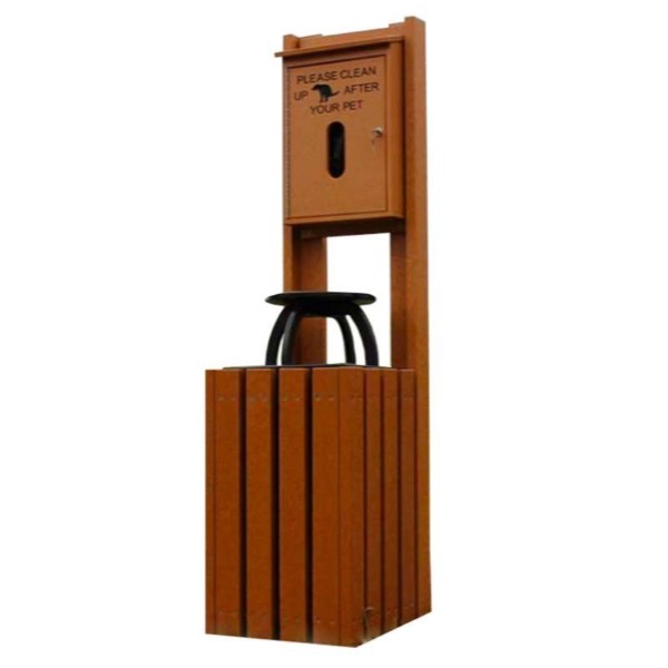 Trash Can With Doggy Bag Dispenser