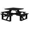 Square Walk-in Picnic Table - Black