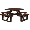 Square Walk-in Picnic Table - Tudor Brown