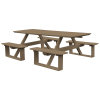 Rectangular Walk-In ADA Picnic Table - Weathered Wood