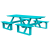 Rectangular Walk-In ADA Picnic Table - Aruba Blue