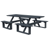 Rectangular Walk-In ADA Picnic Table - Dark Gray