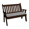 Traditional English Garden Bench With Back - Tudor Brown
