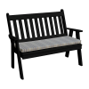 Traditional English Garden Bench With Back - Black