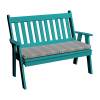 Traditional English Garden Bench With Back - Aruba Blue