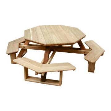 Octagonal Wood Walk-In Picnic Table