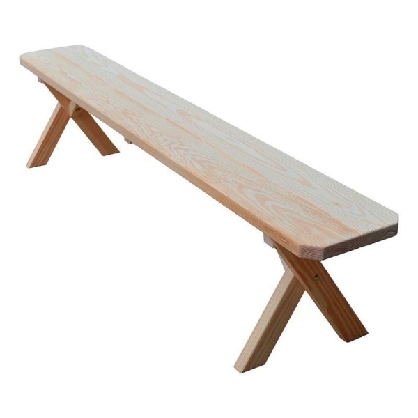 Wooden Crossleg Bench Without Back