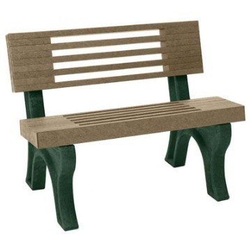 4 Ft. Recycled Plastic Bench With Back - Maintenance Free - Portable