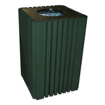 40 Gallon Recycled Plastic Square Trash Receptacle