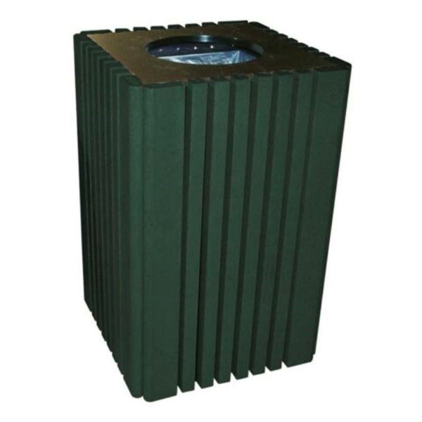 40 Gallon Recycled Plastic Square Trash Receptacle