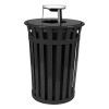 Trash Receptacle Round 36 Gallon Powder Coated Steel with Ash Top, Portable