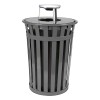 Trash Receptacle Round 36 Gallon Powder Coated Steel with Ash Top, Portable