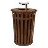 Trash Receptacle Round 36 Gallon Powder Coated Steel with Ash Top, Portable