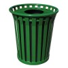 Round 36 Gallon Trash Receptacle Powder Coated Steel With Flat Top - Portable