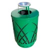 Sawgrass Trash Receptacle Round 40 Gallon Powder Coated Steel With Ash Top