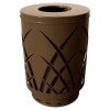 Sawgrass Trash Receptacle Round 40 Gallon Powder Coated Steel With Flat Top