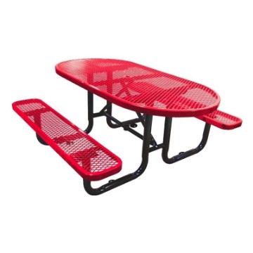 6 Ft. Oval Picnic Table - Thermoplastic Coated Steel