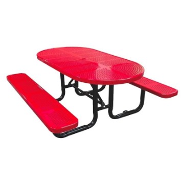 6 Ft. Oval Picnic Table - Thermoplastic Coated Steel