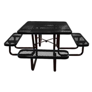 Square Thermoplastic Picnic Table - Expanded Metal