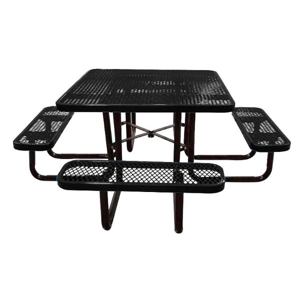 Square Thermoplastic Picnic Table - Expanded Metal