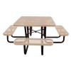 Square Thermoplastic Picnic Table - Expanded Metal