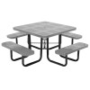 Square Thermoplastic Picnic Table - Perforated Style