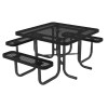 Square Thermoplastic Metal Picnic Table - 3 Seats - Ultra Leisure Style