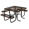 Square Thermoplastic Metal Picnic Table - 3 Seats - Ultra Leisure Style