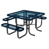 Square Thermoplastic Metal Picnic Table - 3 Seats - Ultra Leisure Style