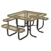 Square Thermoplastic Metal Picnic Table - 3 Seats - Ultra Leisure Style